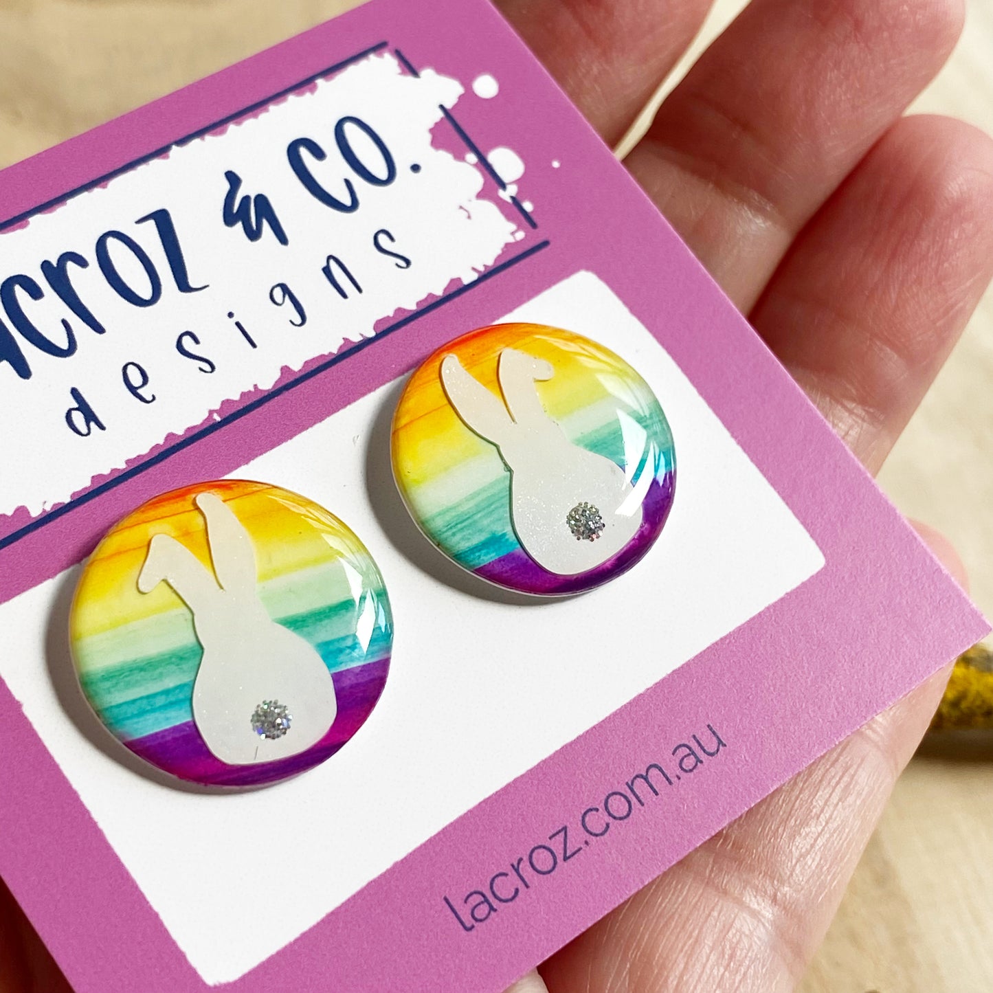 Easter Bunny Earrings | Rainbow