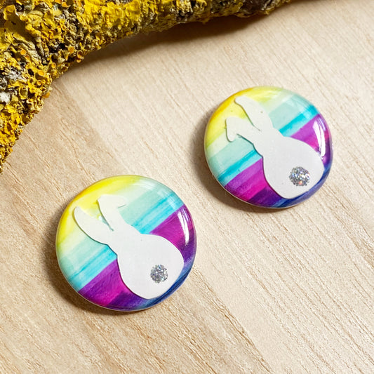 Easter Bunny Earrings | Rainbow