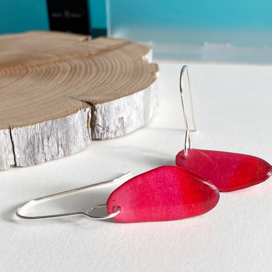 Candy Drops | Red Ombre Stripe Earrings