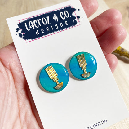Art Deco Stud Earrings | Turquoise