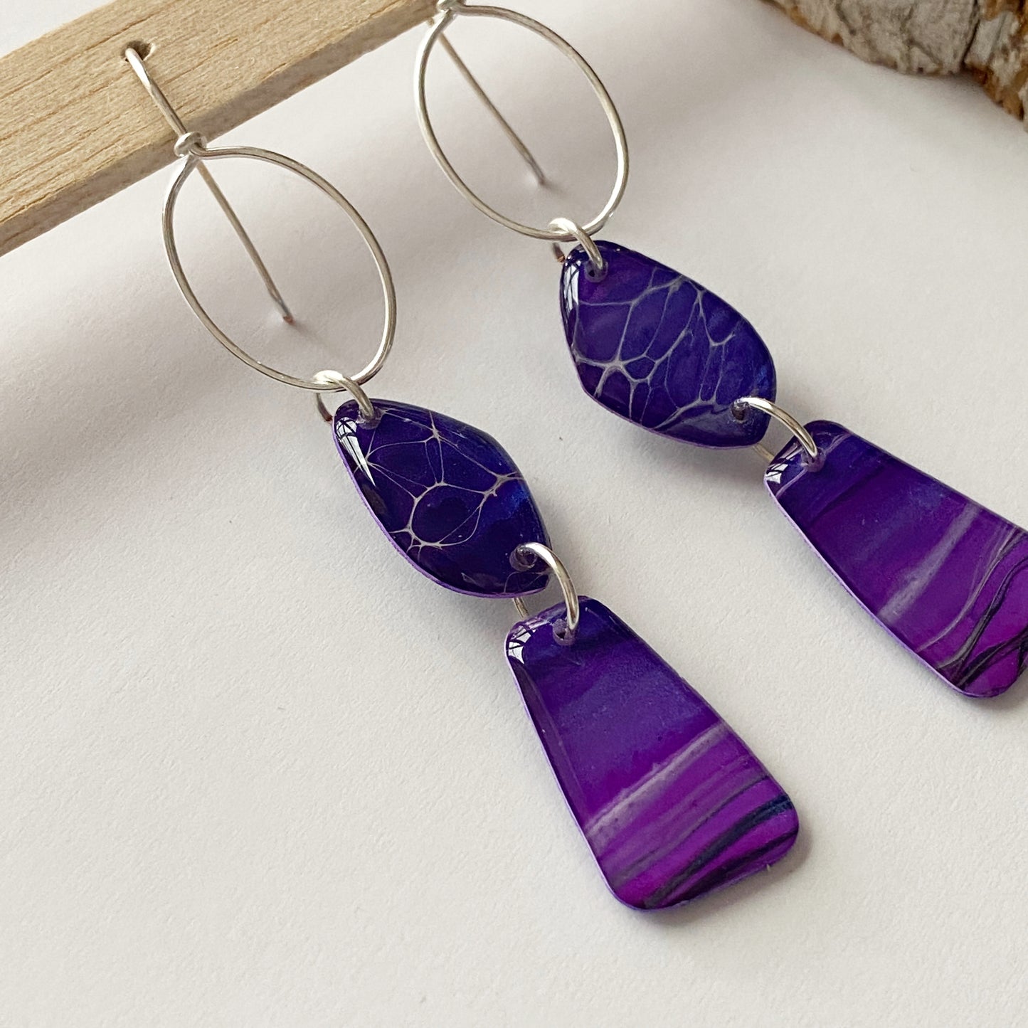 Fluid Art | Purple Dangle Earrings