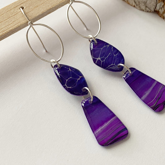Fluid Art | Purple Dangle Earrings