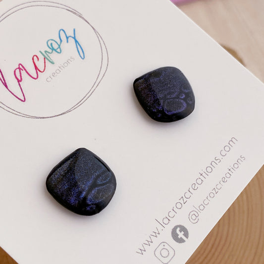 Small Stud Earrings | Black