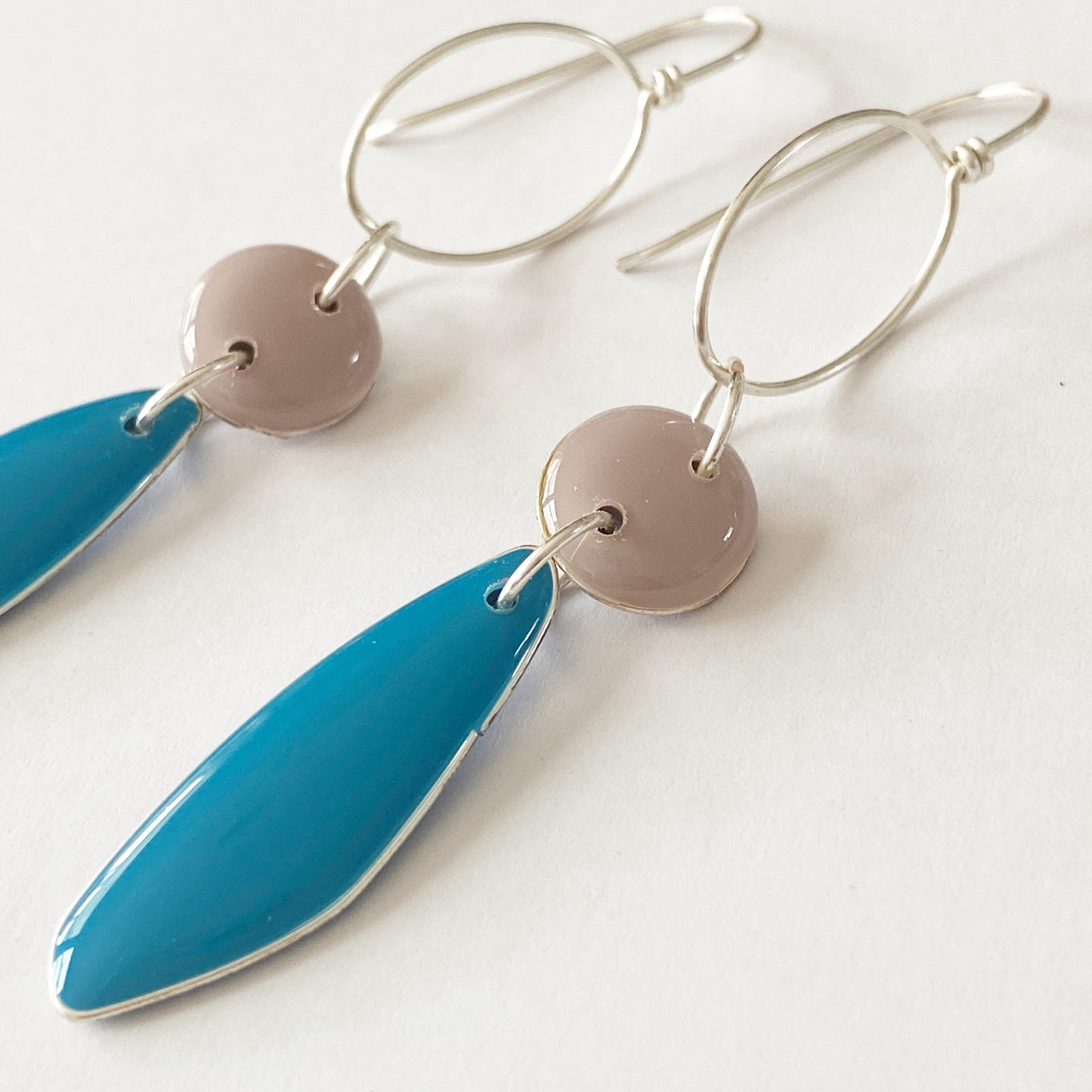 Amalfi | Silver Dangle | Blue & Grey Earrings