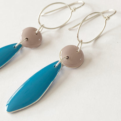 Amalfi | Silver Dangle | Blue & Grey Earrings