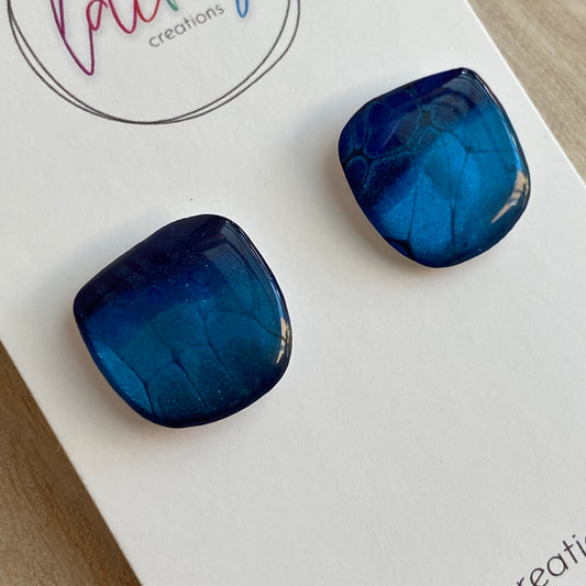 Medium Stud Earrings | Blue