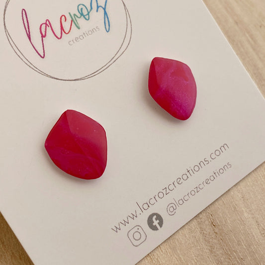 Small Stud Earrings | Dark Pink