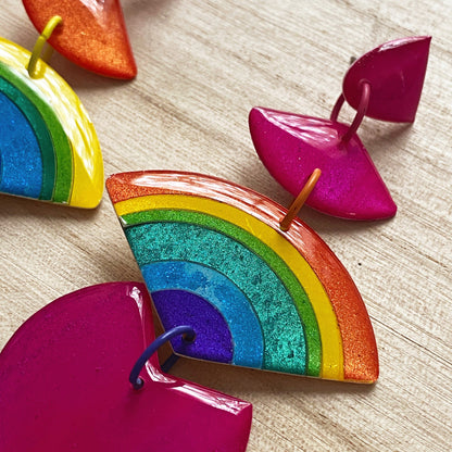 Lacroz Creations Earrings Alita | Pink Rainbow Dangle Earrings