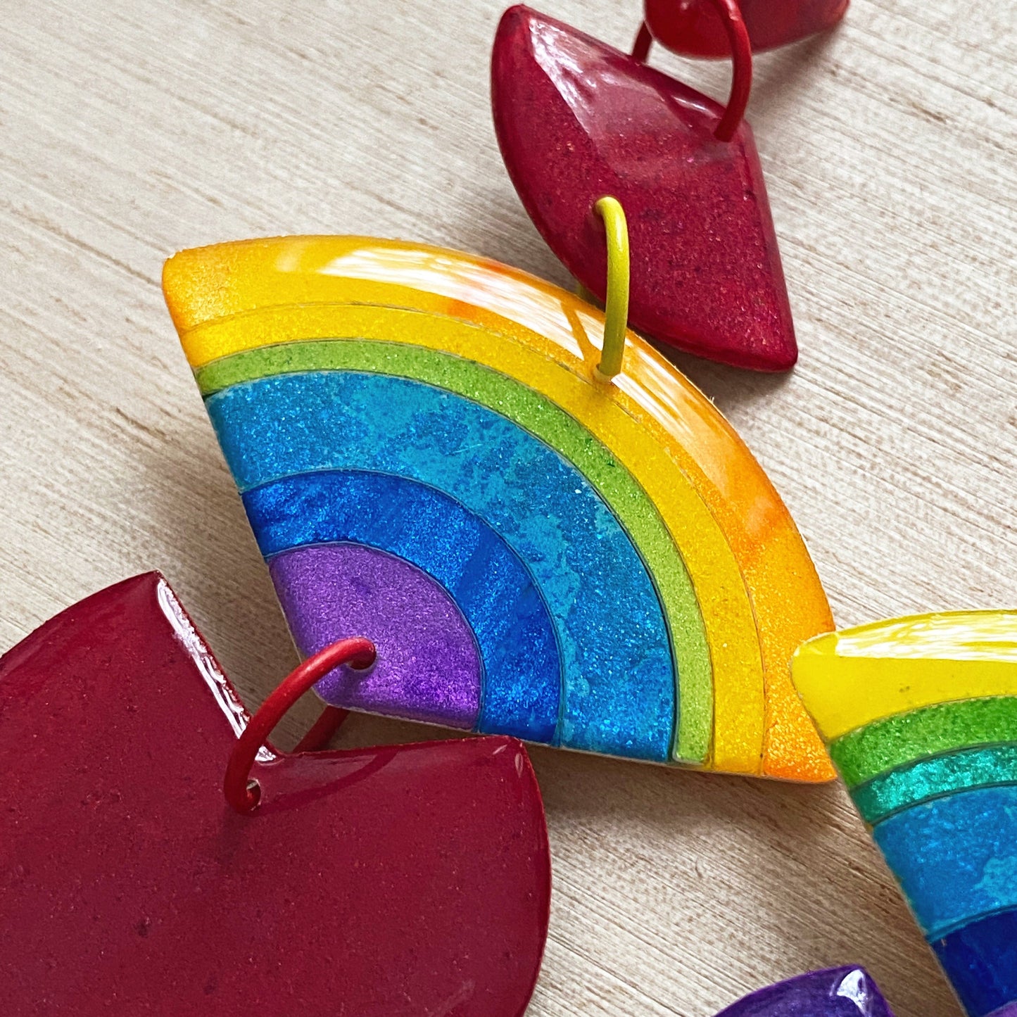 Lacroz Creations Earrings Alita | Red Rainbow Dangle Earrings
