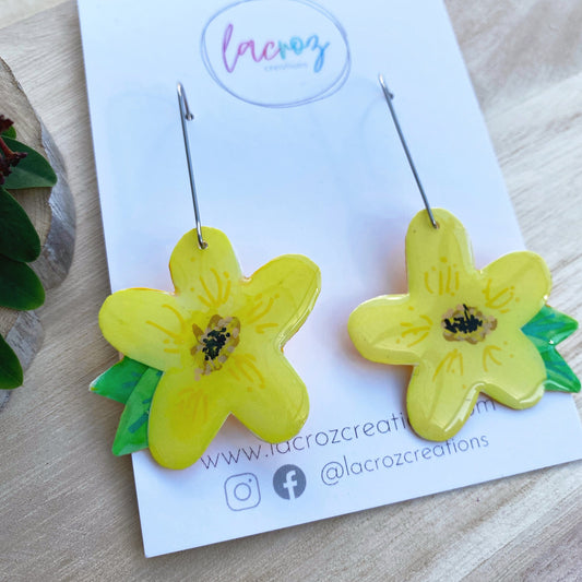 Lacroz Creations Earrings Summer Blooms - Midi | Yellow Daisy Earrings