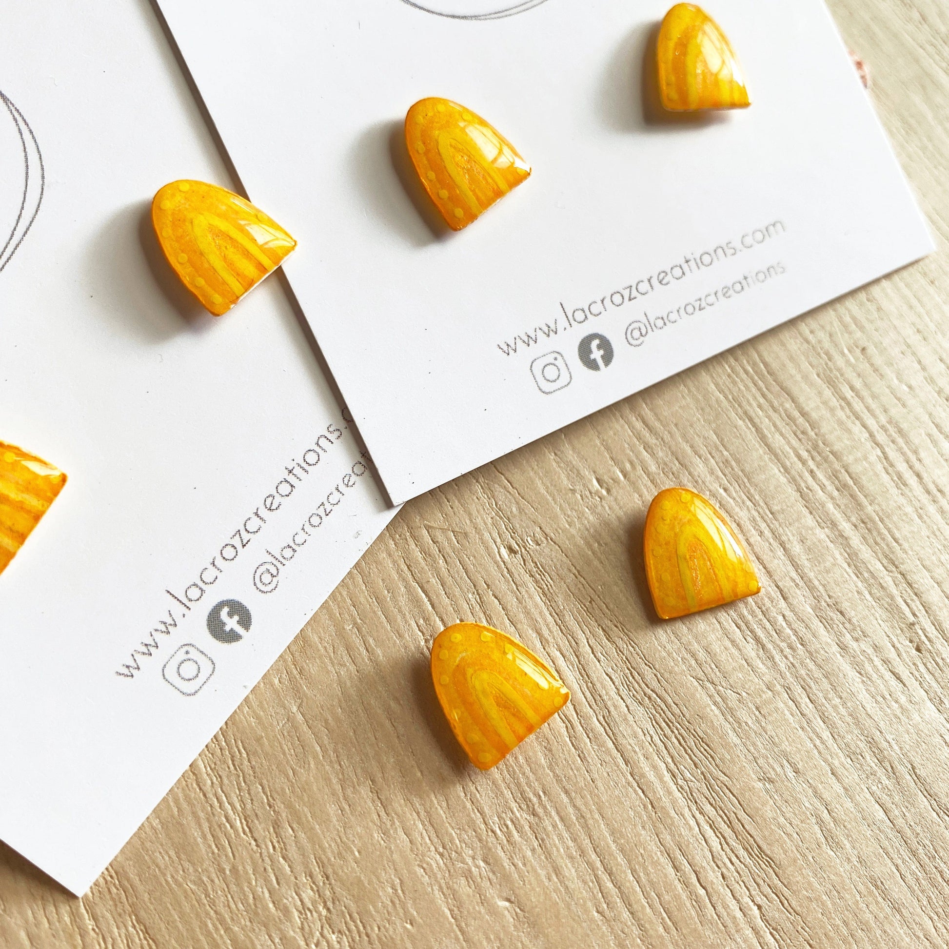 Lacroz Creations Earrings Yellow Rainbows | Mini Stud Earrings