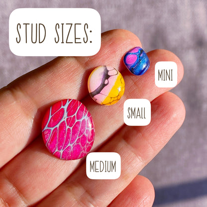 Small Stud Earrings | Pink and Blue