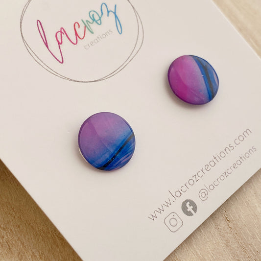 Small Stud Earrings | Light Purple and Blue