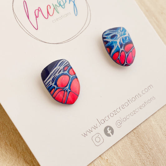 Small Stud Earrings | Pink and Blue